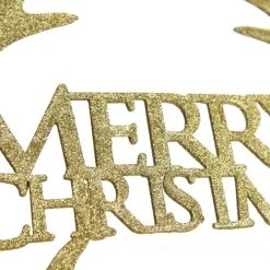 Gold Hanging Merry Christmas Sign with Antlers Cheap