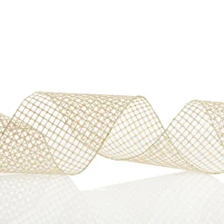 Gold Mesh Wired Christmas Ribbon Garland Clearance