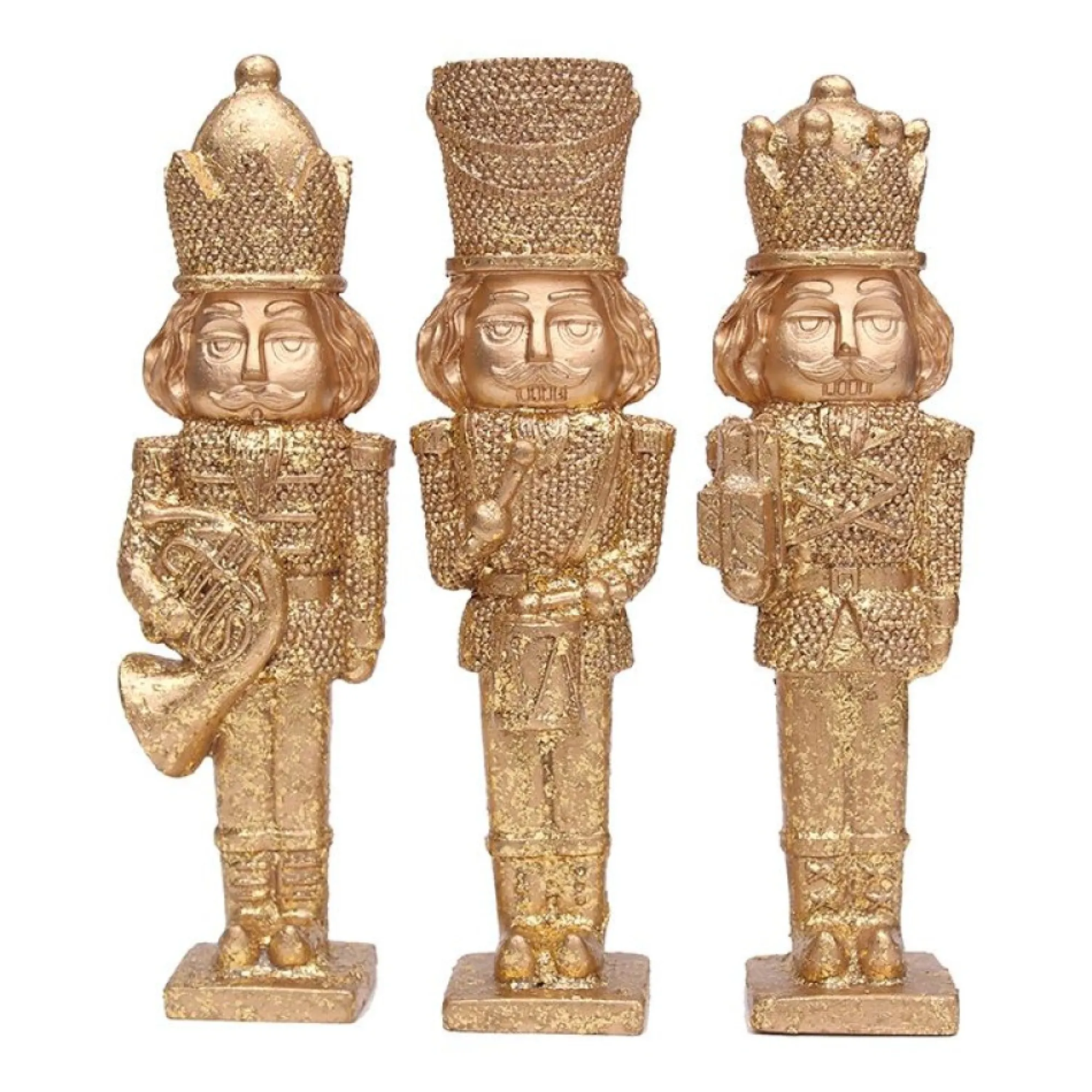 Gold Nutcracker Christmas Ornaments - Set of 3 Cheap
