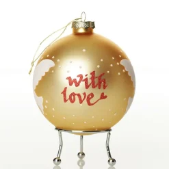 Gold Peace Doves Christmas Bauble Discount