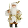 Gold Sequin Santa Ornament New