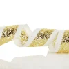 Gold Sequin Wired Christmas Ribbon Flash Sale