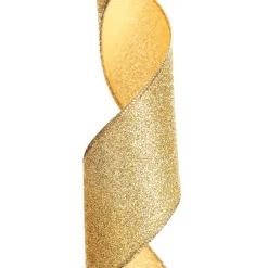 Gold Sparkle Glitter Ribbon Wired Edge - 6.3cm Best