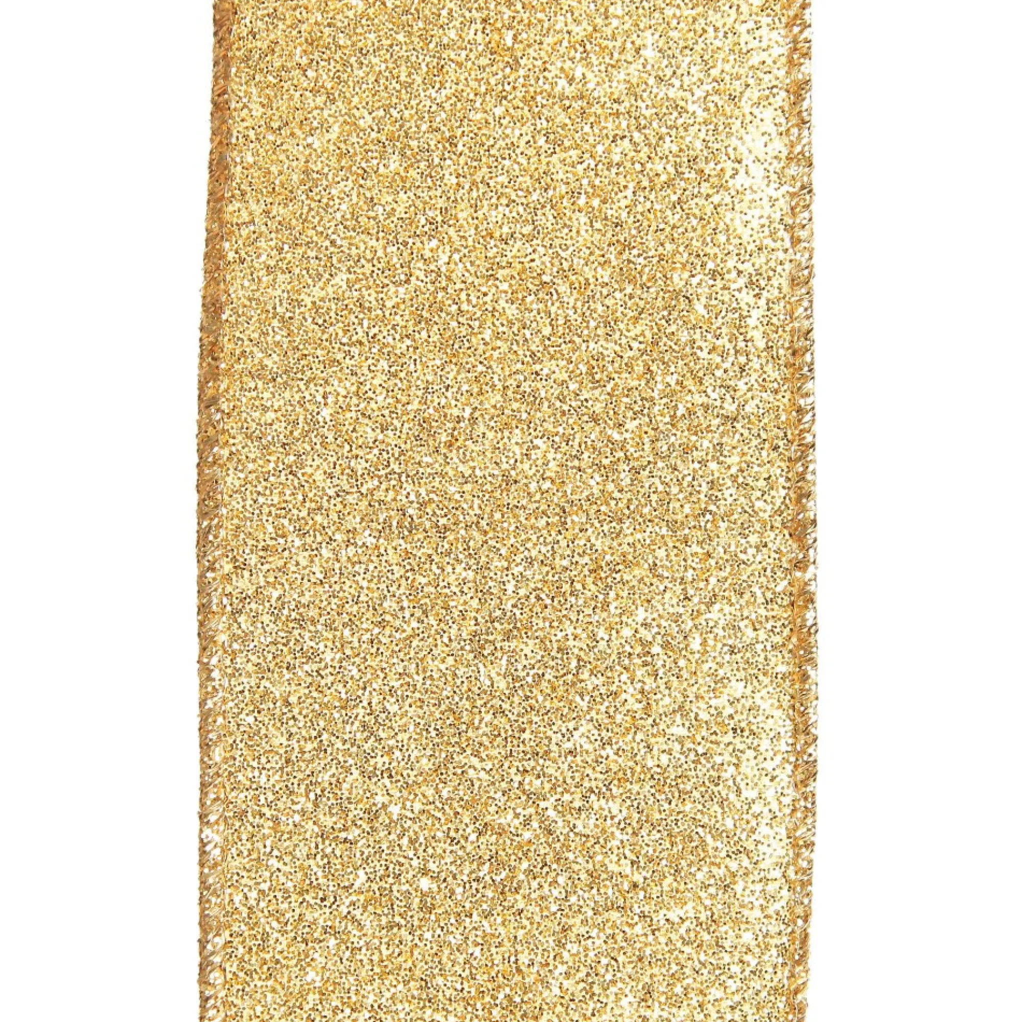 Gold Sparkle Glitter Ribbon Wired Edge - 6.3cm Best