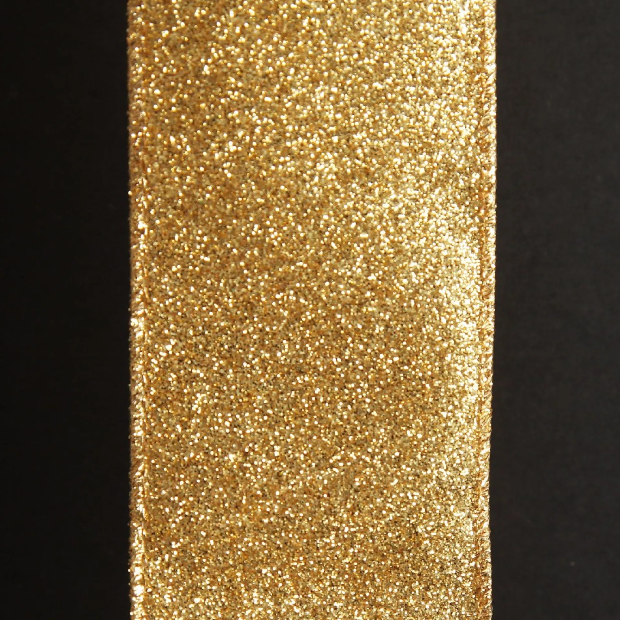Gold Sparkle Glitter Ribbon Wired Edge - 6.3cm Best