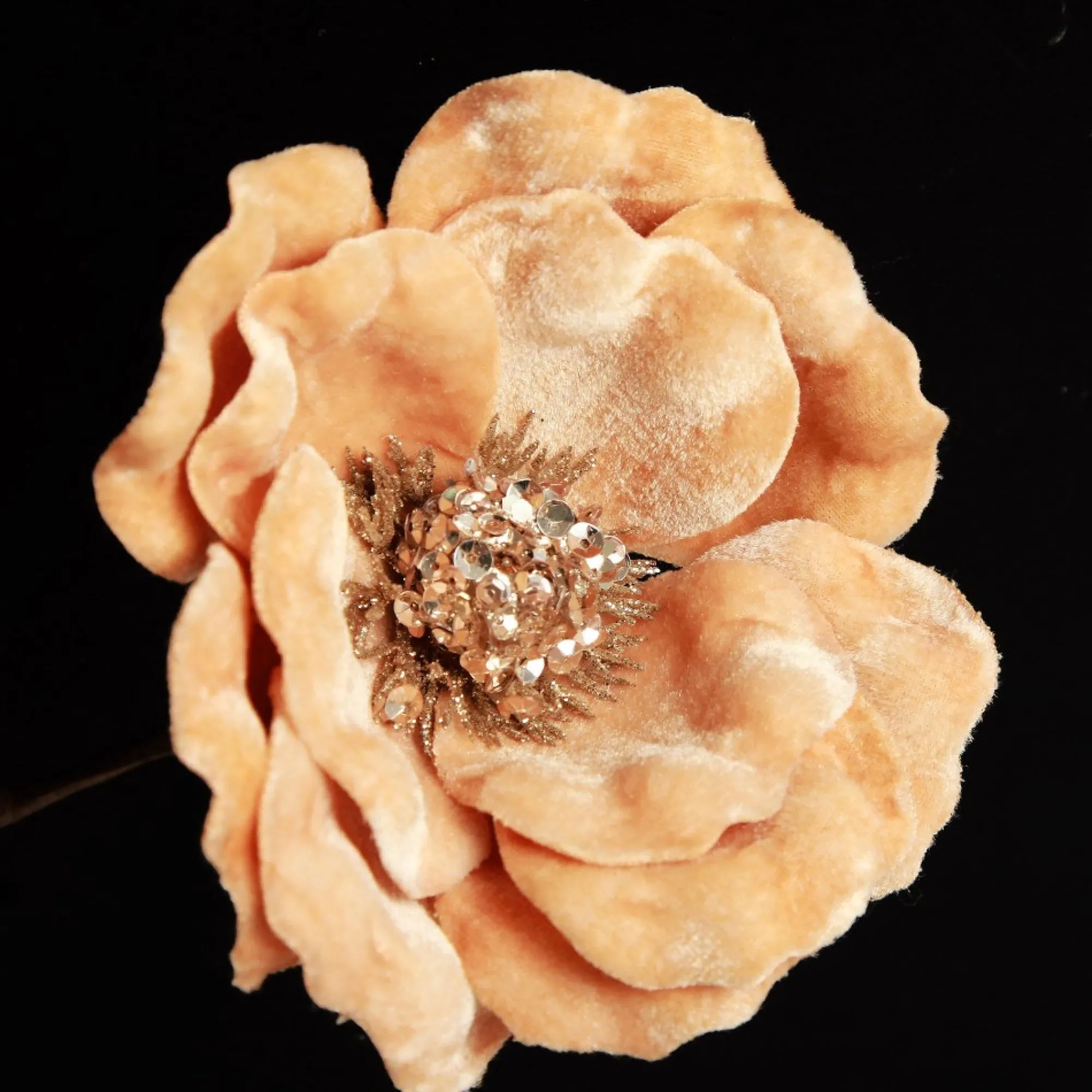 Gold Velvet Magnolia Flower Clip Outlet