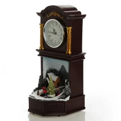 Grandfather Clock Lightup Ornament with Ice Skaters Best Sale
