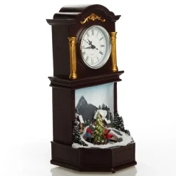 Grandfather Clock Lightup Ornament with Ice Skaters Best Sale