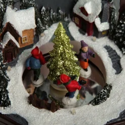 Grandfather Clock Lightup Ornament with Ice Skaters Best Sale