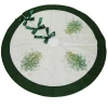 Green and Gold Mistletoe Christmas Tree Skirt Online