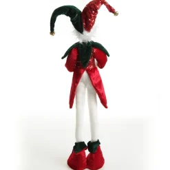 Green and Red Elf Standing Christmas Ornament Outlet