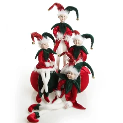 Green and Red Elf Standing Christmas Ornament Outlet