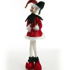 Green and Red Elf Standing Christmas Ornament Outlet