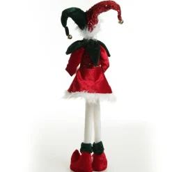 Green and Red Elf Standing Christmas Ornament Outlet
