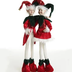 Green and Red Elf Standing Christmas Ornament Outlet