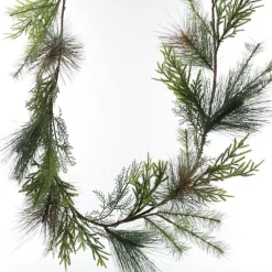 Green Mixed Leaf Christmas Garland Best