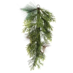 Green Mixed Leaf Christmas Teardrop Swag Cheap