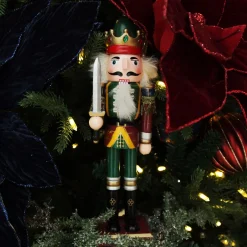 Green Nutcracker with Sword Christmas Ornament - Large Discount