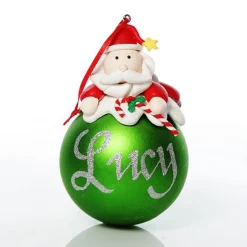 Green Santa Christmas Character Bauble Cheap