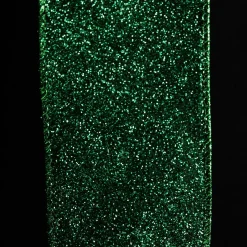 Green Sparkle Glitter Ribbon Wired Edge - 6.3cm Hot