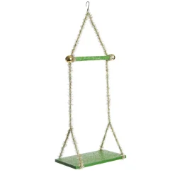 Green Tinsel Christmas Swing Ornament - Single Seat Best Sale