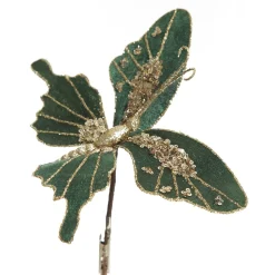 Green Velour and Glitter Butterfly Clip Discount