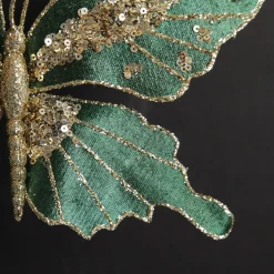 Green Velour and Glitter Butterfly Clip Discount