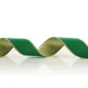 Green Velvet Gold Trim Wired Christmas Ribbon Cheap
