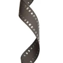 Grey & Silver Grossgrain Square Edge Wired Ribbon - 2.2cm Store