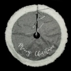 Grey and White Fur Christmas Tree Skirt Best