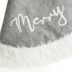 Grey and White Fur Christmas Tree Skirt Best