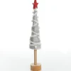 Grey and White Woolen Christmas Tree with Red Star New