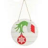 Grinch Holding Bauble Christmas Sign Sale