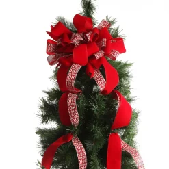 Ho Ho Ho Deluxe Tree Topper Bow with Streamers Discount