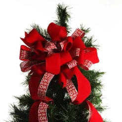 Ho Ho Ho Deluxe Tree Topper Bow with Streamers Discount