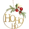 Ho Ho Ho Metal Hoop with Florals Sale