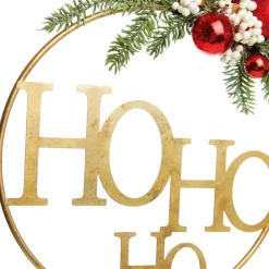 Ho Ho Ho Metal Hoop with Florals Sale