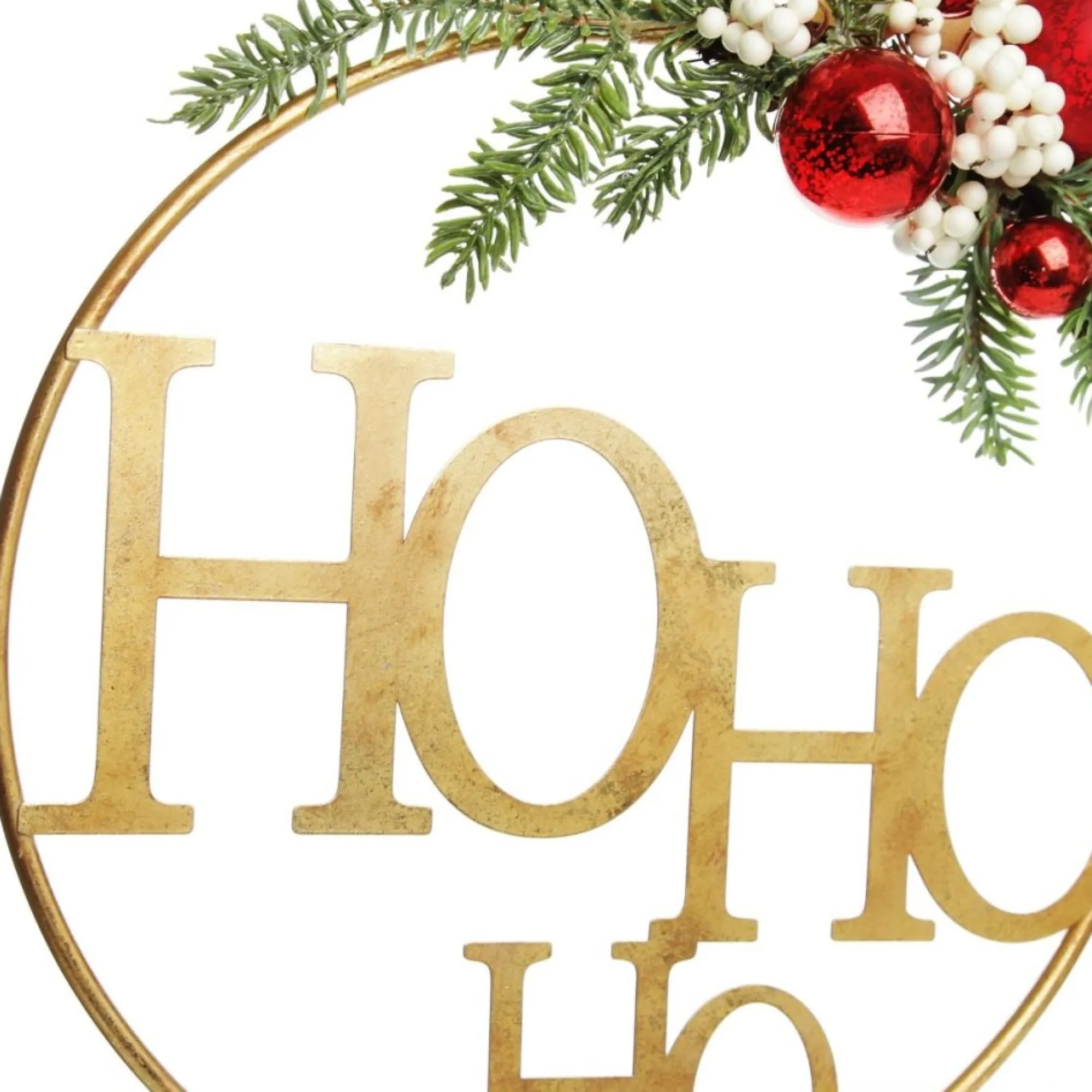 Ho Ho Ho Metal Hoop with Florals Sale
