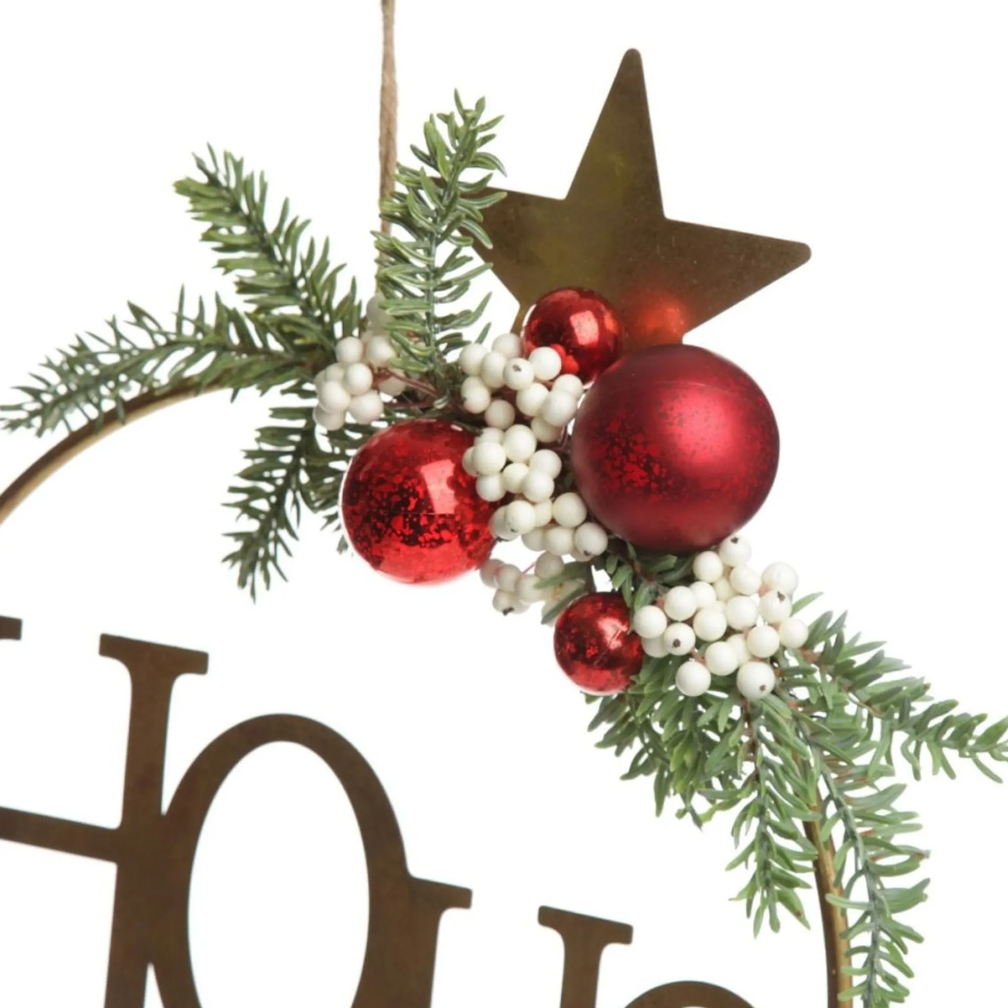 Ho Ho Ho Metal Hoop with Florals Sale