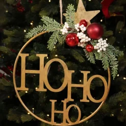 Ho Ho Ho Metal Hoop with Florals Sale