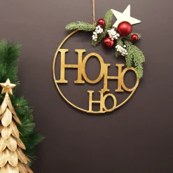 Ho Ho Ho Metal Hoop with Florals Sale