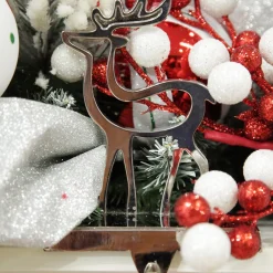 Hollow Chrome Reindeer Stocking Hanger Hot