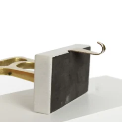 Hollow Raw Gold Reindeer Christmas Stocking Hanger with Quartz Base Flash Sale