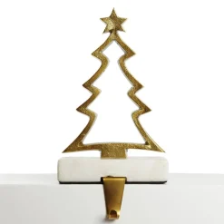 Hollow Raw Gold Tree Christmas Stocking Hanger with Quartz Base Best