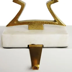 Hollow Raw Gold Tree Christmas Stocking Hanger with Quartz Base Best