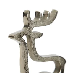 Hollow Raw Silver Reindeer Christmas Stocking Hanger with Quartz Base Discount