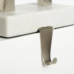 Hollow Raw Silver Reindeer Christmas Stocking Hanger with Quartz Base Discount