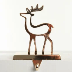 Hollow Rose Gold Reindeer Christmas Stocking Hanger Discount