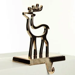 Hollow Rose Gold Reindeer Christmas Stocking Hanger Discount