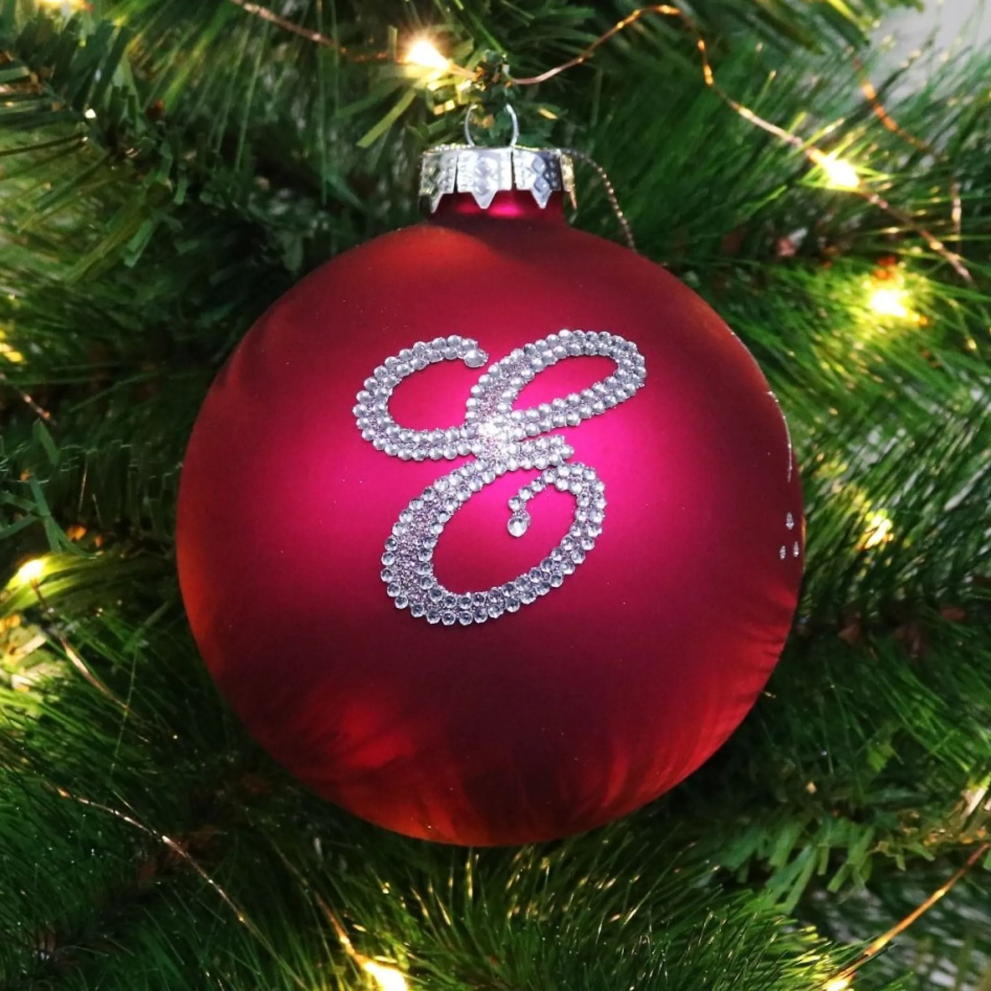 Hot Pink Bling Monogram Christmas Bauble Flash Sale